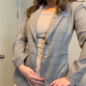 Workwear Grey Striped Blazer